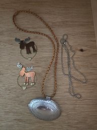 Necklaces (2) ,  Moose Charms (2)