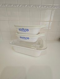 Pyrex , Corning Ware With Lids Set Of 3
