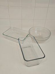 Pyrex And Anchor Glass Pans/bowl