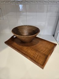Wooden Tray And Bowl