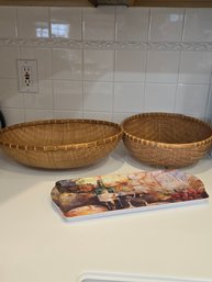 Stickers Bowl Baskets (2), Platter