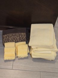 Towels - Cream, Yellow, Brown Design