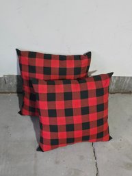 Pillows Set Of 2- Red & Black