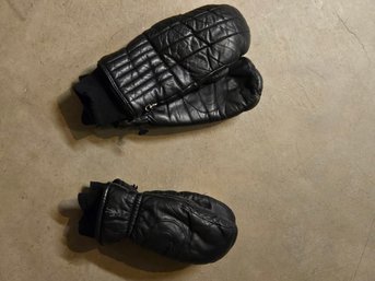 Black Mitten Gloves Set Of 2 Sm , Kid