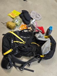 Backpack With Additional Items: Train Coat, Gloves