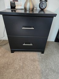 Black Night Stand With 2 Drawers