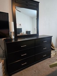 Black Dresser With Mirror 6 Drawers