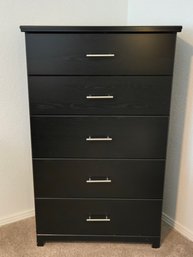 Black Tall Boy Dresser 5 Drawers