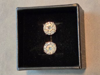 925 Earrings CZ Round #9