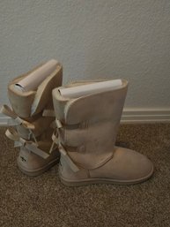 Shoes Willobee Tan Boots Back Ties Sz 5