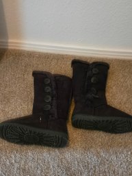 Boots Black Calf Button Sz 5