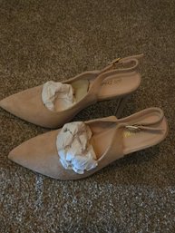 Pump Heels Dream Tan Open Back Sz 5