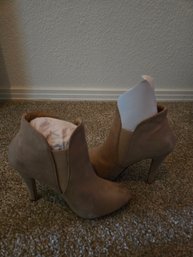 Shoes Brown Booties Heels Sz 5.5