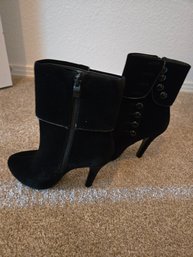 Black Boots Button Zip Sz 5.5