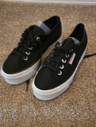 SuperGA Tennis Shoes Black White Sz 5