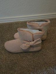 Skechers Pink Booties Bows Sz 5