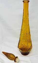 Large Empoli 22' Amber Genie Bottle With Stopper