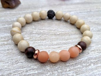 New Authentic Peach Jade Crystal Bracelet #1