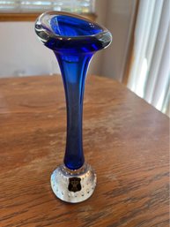 Blue Bubble Art Vase 8' H