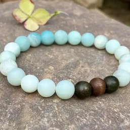 New Authentic Sandalwood Amazonite Crystal Bracelet #1