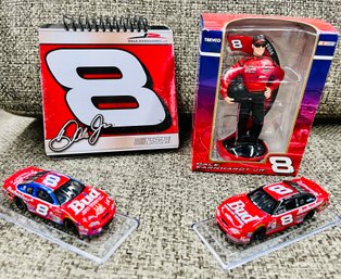 Dale Earnhardt # 8.  2- Cars. 1-figurine , Note Pad