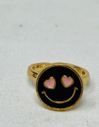 New Super Cute Black Smiley Face Fidget Spinner Ring