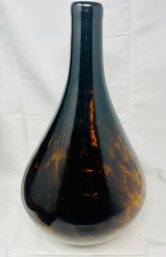 Leopard Design Art Glass Vase