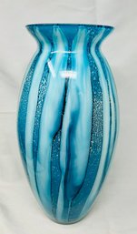 Tall Teal Glass Vase 15'h