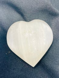 Solid White Selenite Heart