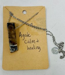 New Calming And Healing Authentic Agate Crystal Necklace