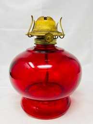 Eagle Cranberry Red Hurricane Oil Lamp P&A Mfg Co Thomaston Conn Base Only USA