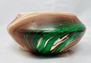 Mt. Rushmore Art Brown And Green Swirl Dish