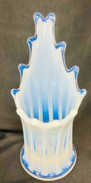 Vintage Fostoria Opalescent Blue Vase 8'h By 3.5'w