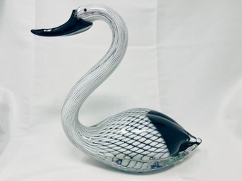 Murano White And Black Swan