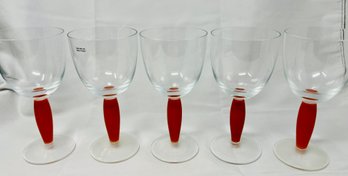 Rare Noritake Colorwave Raspberry Goblets Glasses - Set Of 8