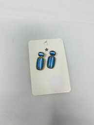 Vintage Gold And Blue Stone Earrings