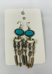 Vintage Silver And Turquoise Earrings