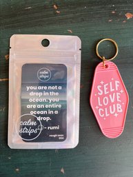 New Pink Key Chain And 1 Pack Of Calm Strips