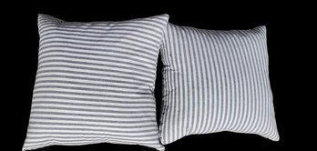 Pillows Stripes Black White Set Of Two As Is