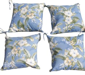 Pillows Outdoor Blue Floral Set Of 4