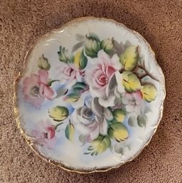 Ucago Floral Plate  - Pink,  White Roses