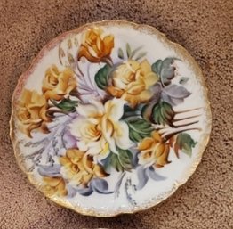 Ucago Floral Plate Yellow,  Grey