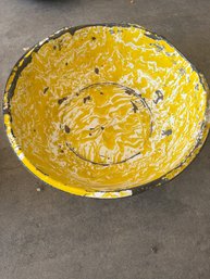 Vintage Yellow Enamel Bowl