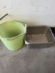 Silver Pan And Wash Bucket