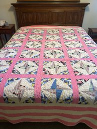 Queen Size Bed With Wooden Headboard  (quilt Sold Seperately)