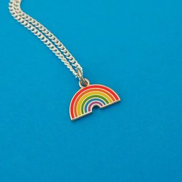 New Hand Over Your Fairy Cakes Bright Rainbow Charm Necklace 18'