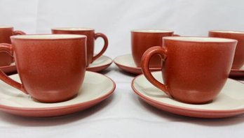 Noritake Raspberry Colorwave Stoneware 6 Espresso Cups And 8 Saucers Indonesia