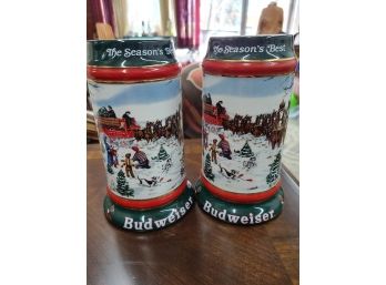 1991  (2) Holiday Steins  The Season's  Best