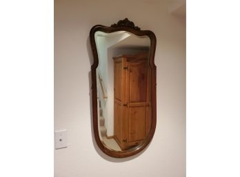 Antique Wooden Oval Mirror 20'wx39'h