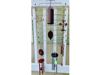 Five (5) Wind Chimes & Tie Hanger